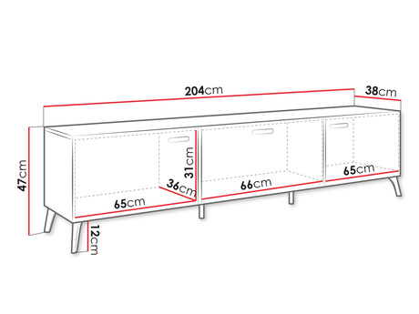Wymiary nowoczesnej szafki RTV Wymiary szafki RTV